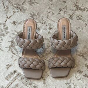 Steve Madden Women's Kenley Heeled Sandal Taupe Size 8